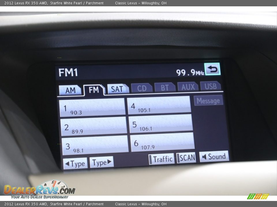 2012 Lexus RX 350 AWD Starfire White Pearl / Parchment Photo #15