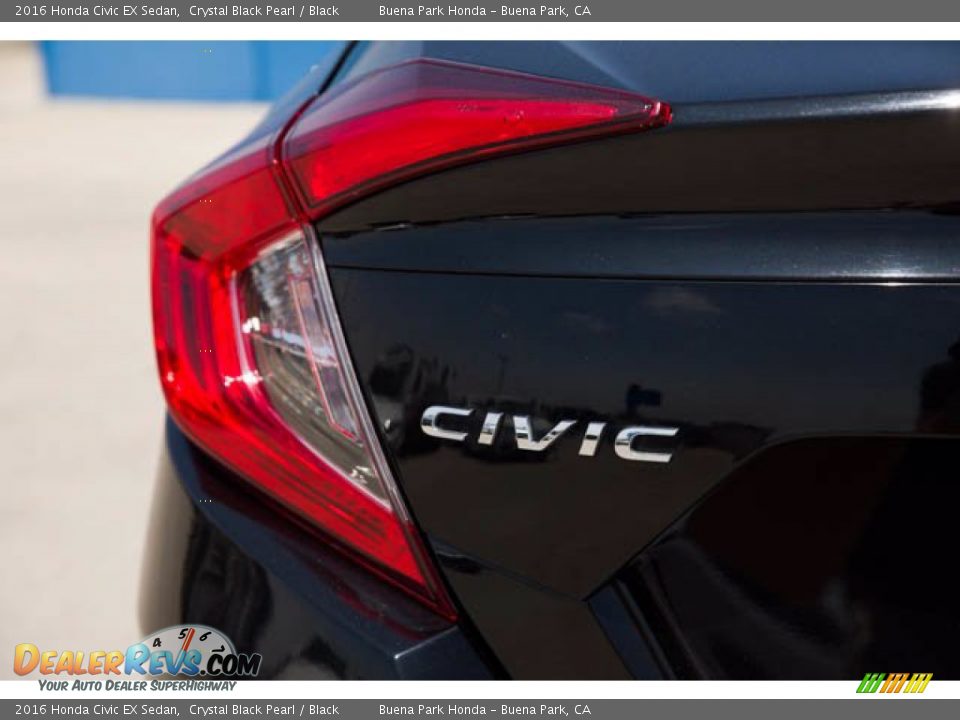 2016 Honda Civic EX Sedan Crystal Black Pearl / Black Photo #12