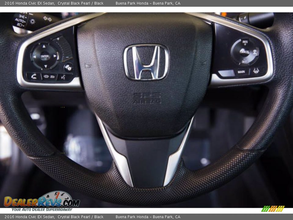 2016 Honda Civic EX Sedan Crystal Black Pearl / Black Photo #15