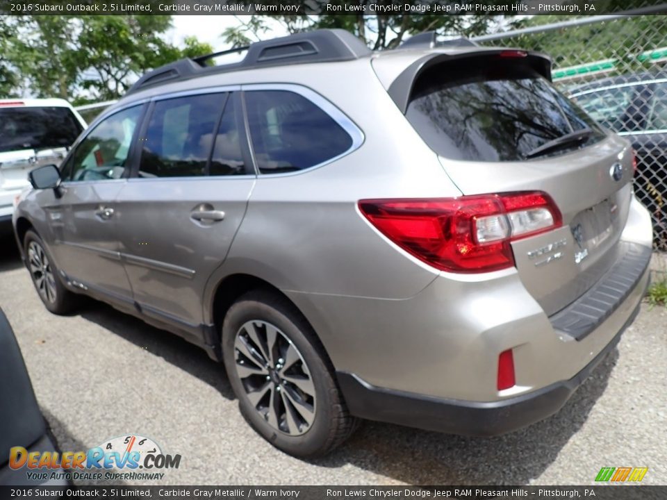 2016 Subaru Outback 2.5i Limited Carbide Gray Metallic / Warm Ivory Photo #3