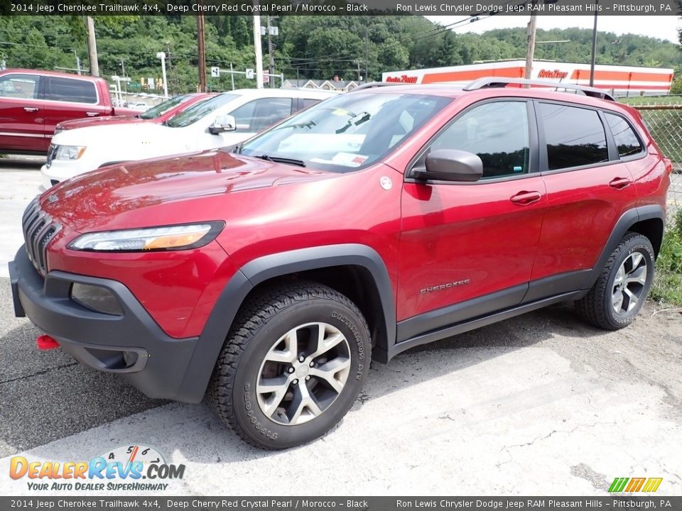 2014 Jeep Cherokee Trailhawk 4x4 Deep Cherry Red Crystal Pearl / Morocco - Black Photo #1