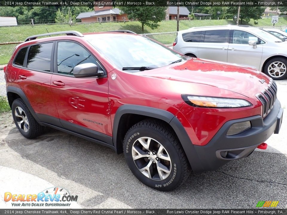 2014 Jeep Cherokee Trailhawk 4x4 Deep Cherry Red Crystal Pearl / Morocco - Black Photo #5