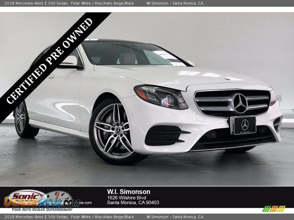 2018 Mercedes-Benz E 300 Sedan Polar White / Macchiato Beige/Black Photo #1