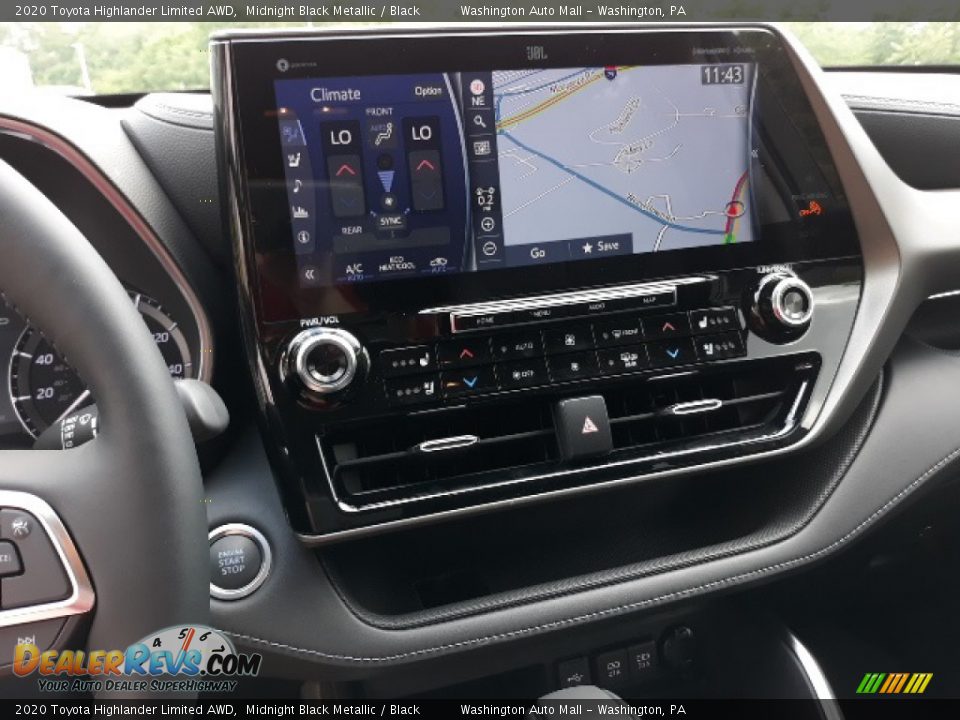 2020 Toyota Highlander Limited AWD Midnight Black Metallic / Black Photo #12