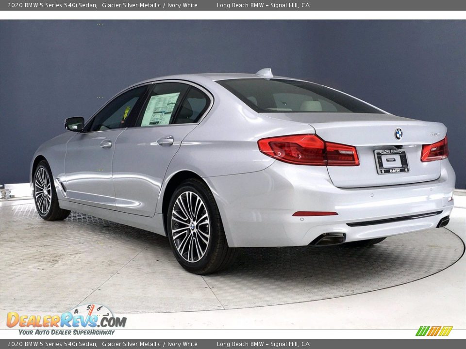 2020 BMW 5 Series 540i Sedan Glacier Silver Metallic / Ivory White Photo #3