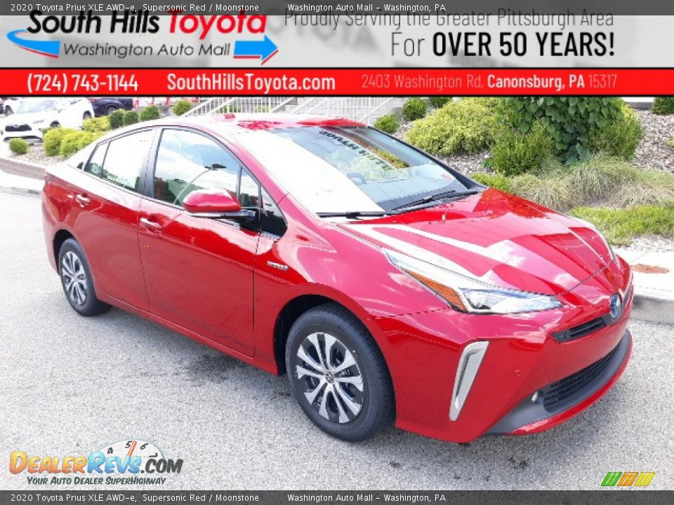 2020 Toyota Prius XLE AWD-e Supersonic Red / Moonstone Photo #1