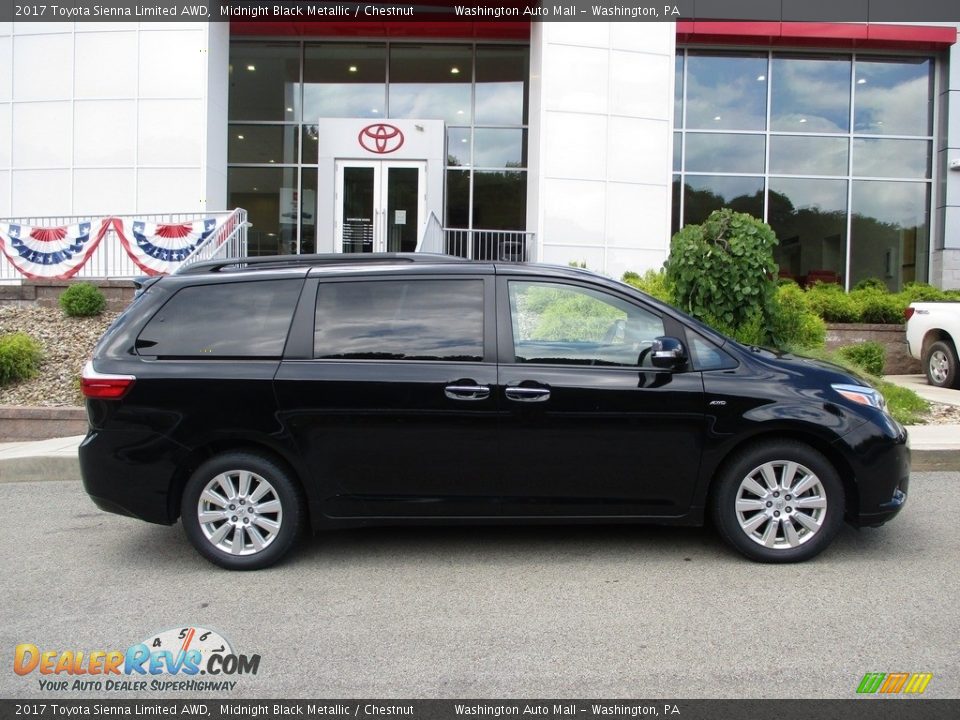 2017 Toyota Sienna Limited AWD Midnight Black Metallic / Chestnut Photo #2