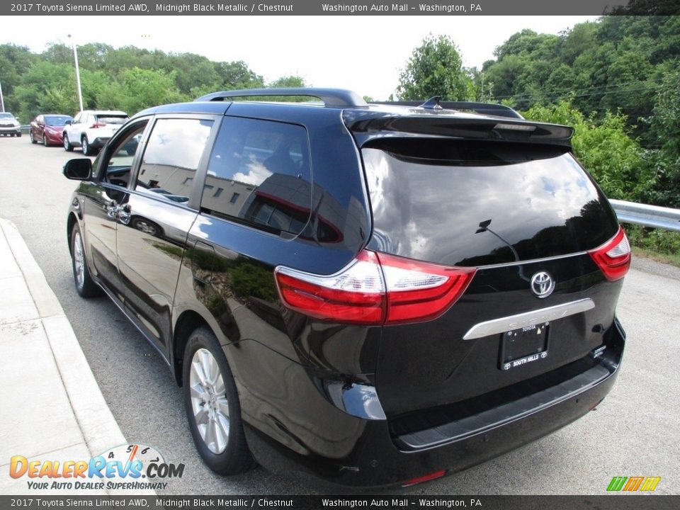 2017 Toyota Sienna Limited AWD Midnight Black Metallic / Chestnut Photo #6