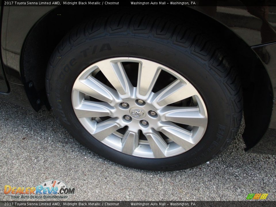 2017 Toyota Sienna Limited AWD Midnight Black Metallic / Chestnut Photo #7