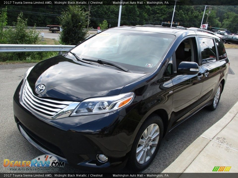 2017 Toyota Sienna Limited AWD Midnight Black Metallic / Chestnut Photo #8