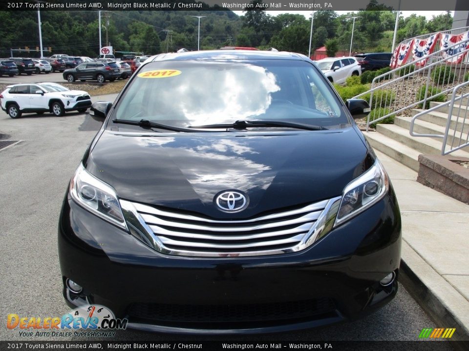 2017 Toyota Sienna Limited AWD Midnight Black Metallic / Chestnut Photo #9