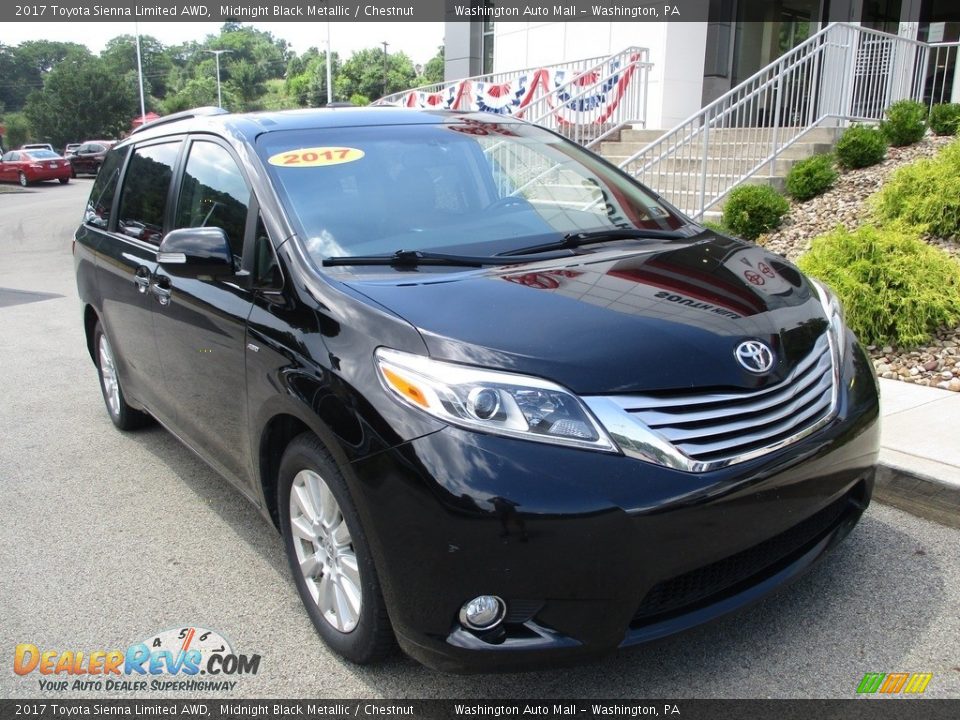 2017 Toyota Sienna Limited AWD Midnight Black Metallic / Chestnut Photo #10