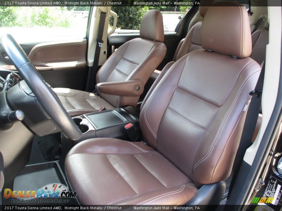2017 Toyota Sienna Limited AWD Midnight Black Metallic / Chestnut Photo #13