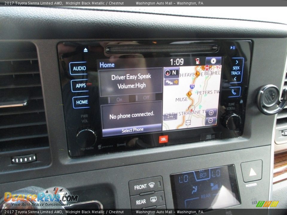 2017 Toyota Sienna Limited AWD Midnight Black Metallic / Chestnut Photo #19