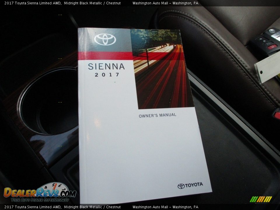 2017 Toyota Sienna Limited AWD Midnight Black Metallic / Chestnut Photo #24