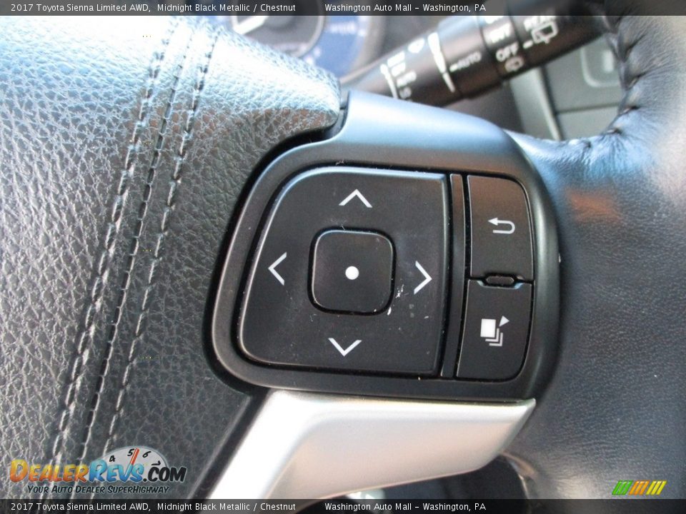 2017 Toyota Sienna Limited AWD Midnight Black Metallic / Chestnut Photo #25