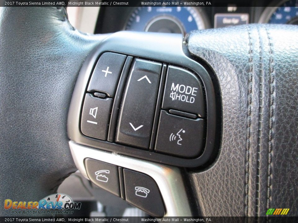 2017 Toyota Sienna Limited AWD Midnight Black Metallic / Chestnut Photo #26