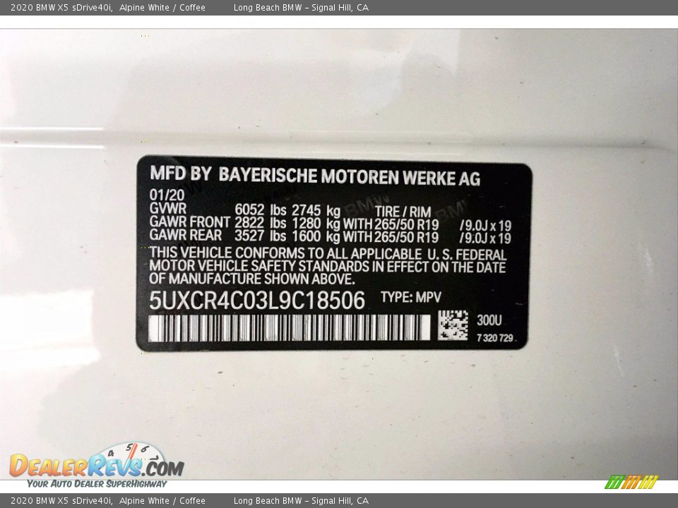 2020 BMW X5 sDrive40i Alpine White / Coffee Photo #18