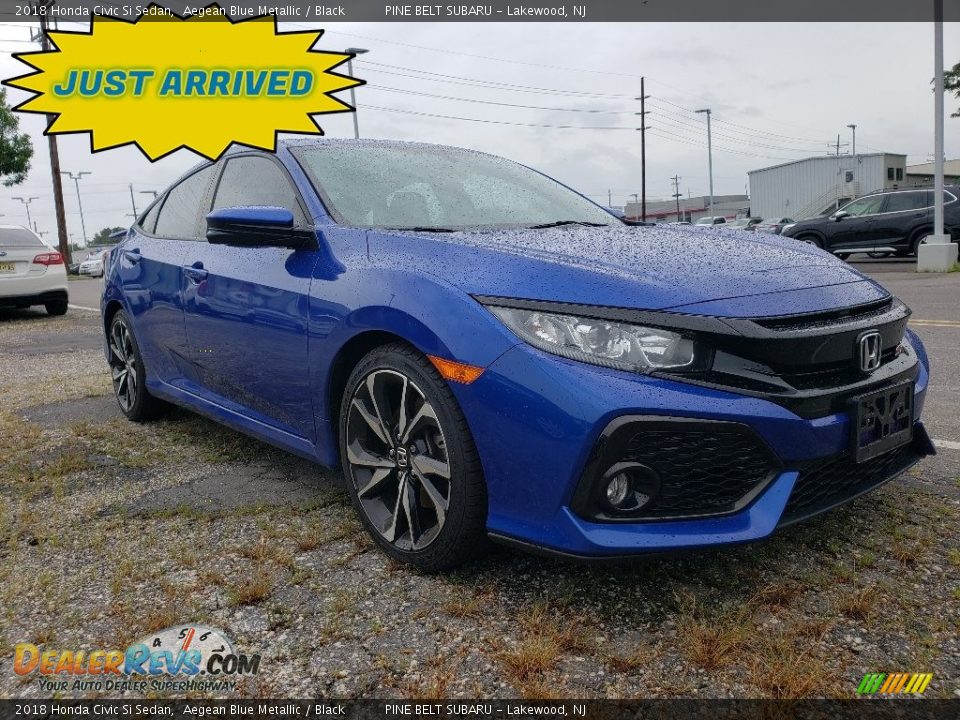 2018 Honda Civic Si Sedan Aegean Blue Metallic / Black Photo #1