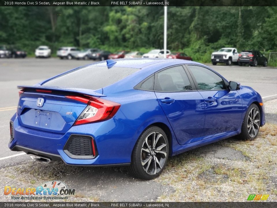 2018 Honda Civic Si Sedan Aegean Blue Metallic / Black Photo #3