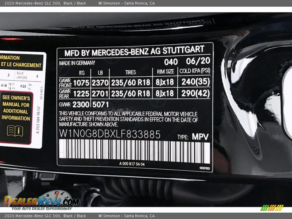 2020 Mercedes-Benz GLC 300 Black / Black Photo #11