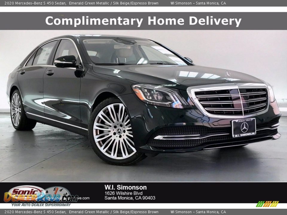 2020 Mercedes-Benz S 450 Sedan Emerald Green Metallic / Silk Beige/Espresso Brown Photo #1