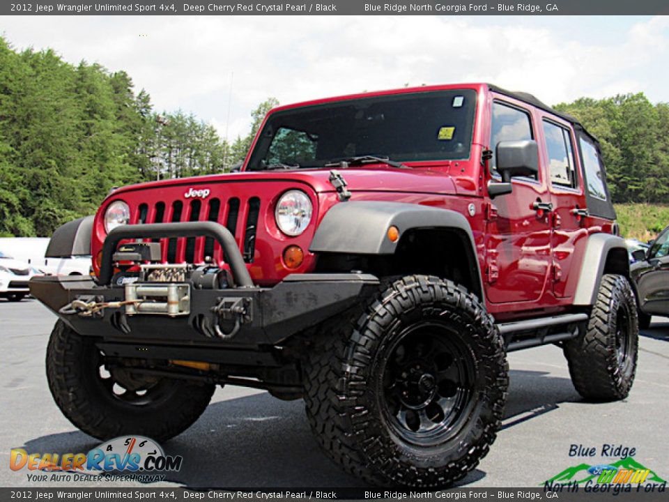 2012 Jeep Wrangler Unlimited Sport 4x4 Deep Cherry Red Crystal Pearl / Black Photo #1