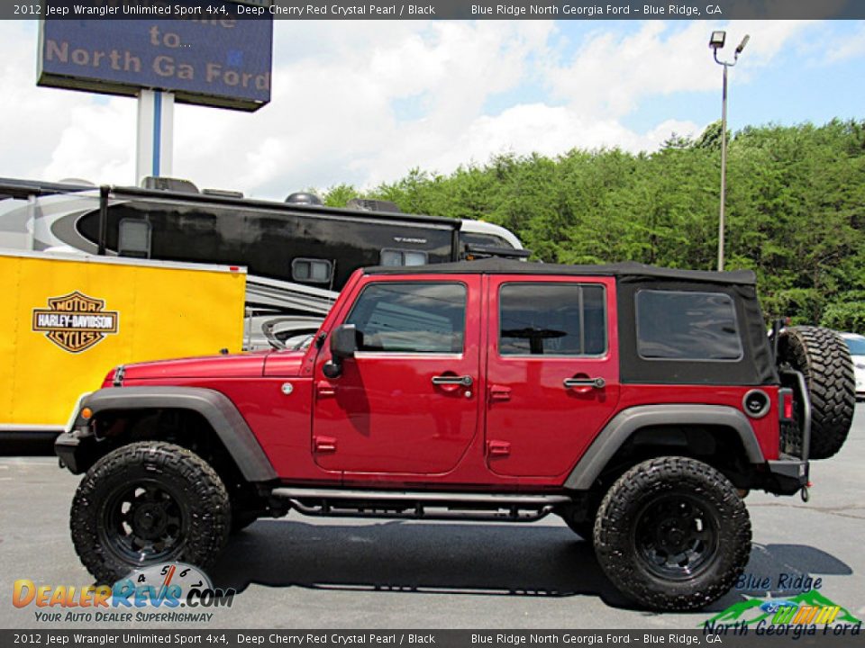 2012 Jeep Wrangler Unlimited Sport 4x4 Deep Cherry Red Crystal Pearl / Black Photo #2