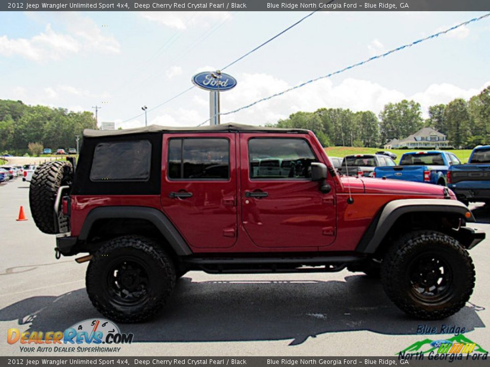 2012 Jeep Wrangler Unlimited Sport 4x4 Deep Cherry Red Crystal Pearl / Black Photo #6