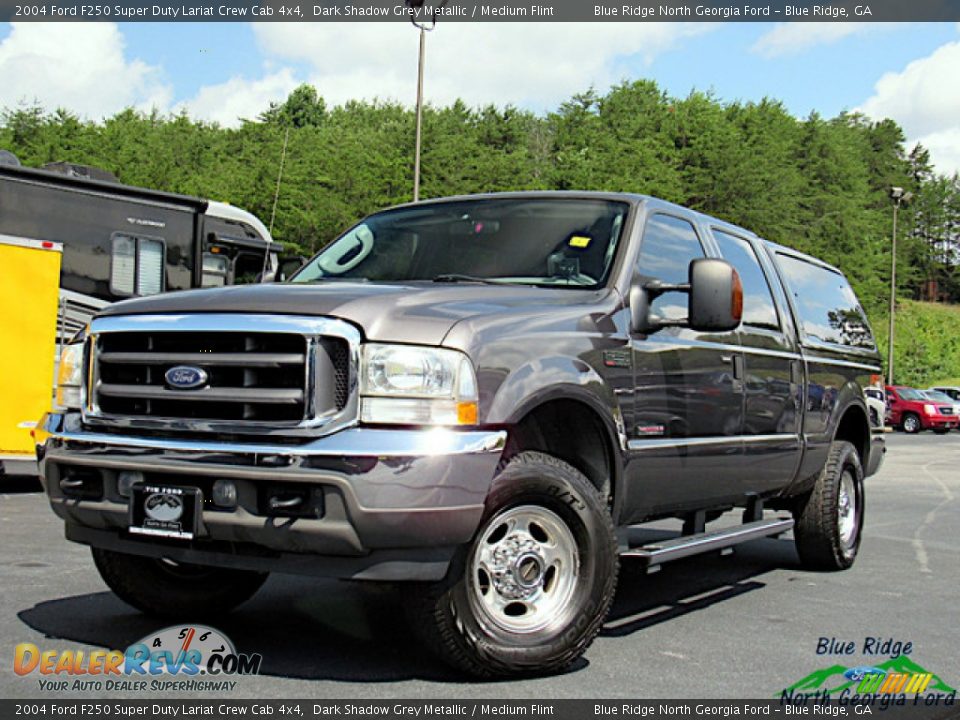 2004 Ford F250 Super Duty Lariat Crew Cab 4x4 Dark Shadow Grey Metallic / Medium Flint Photo #1