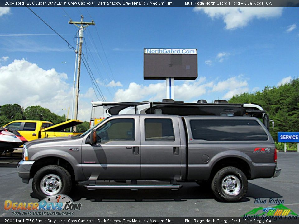 2004 Ford F250 Super Duty Lariat Crew Cab 4x4 Dark Shadow Grey Metallic / Medium Flint Photo #2