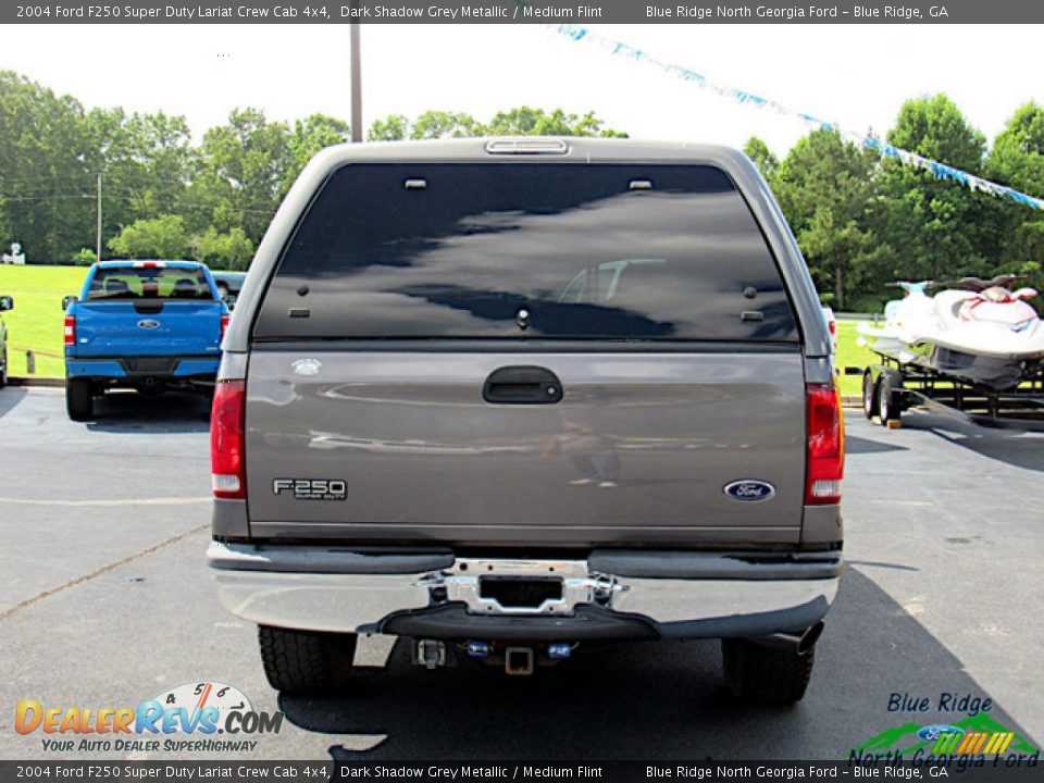 2004 Ford F250 Super Duty Lariat Crew Cab 4x4 Dark Shadow Grey Metallic / Medium Flint Photo #4