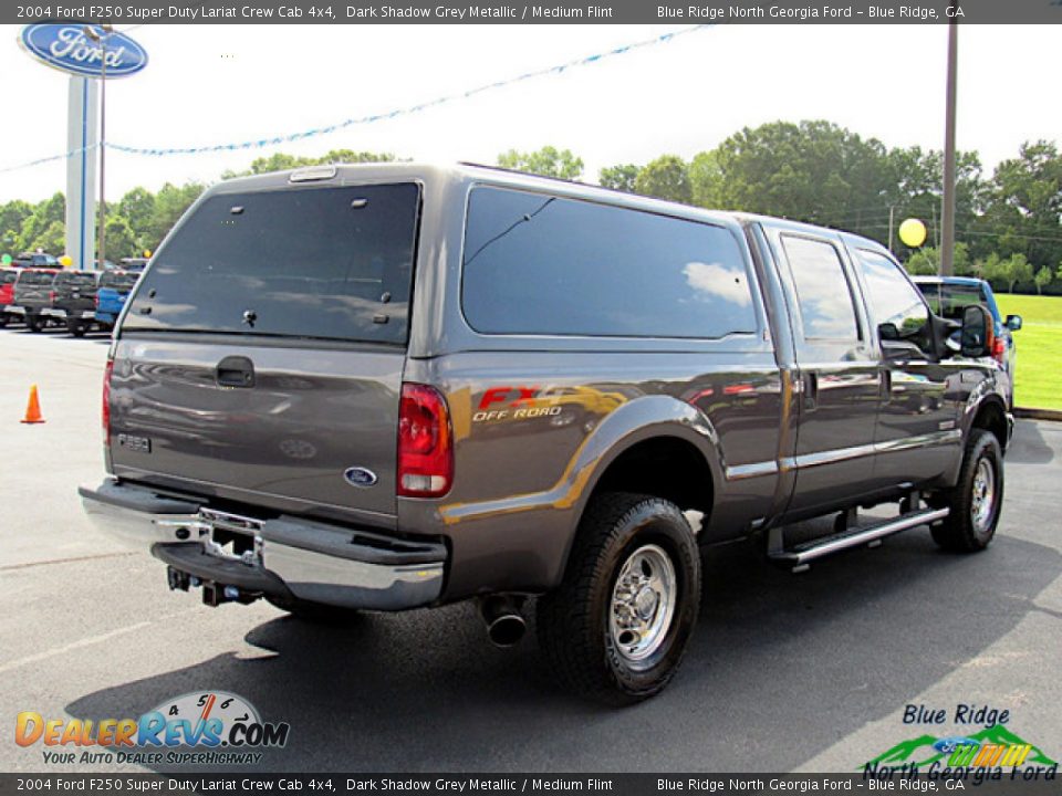 2004 Ford F250 Super Duty Lariat Crew Cab 4x4 Dark Shadow Grey Metallic / Medium Flint Photo #5