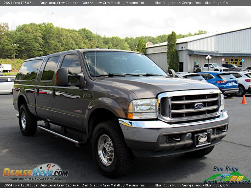 2004 Ford F250 Super Duty Lariat Crew Cab 4x4 Dark Shadow Grey Metallic / Medium Flint Photo #7