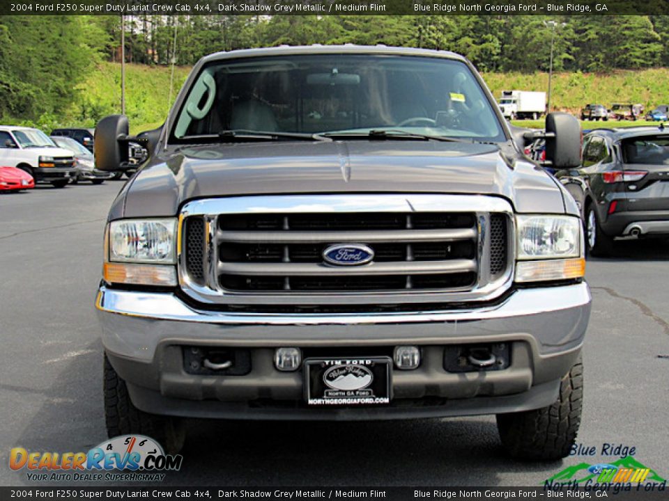 2004 Ford F250 Super Duty Lariat Crew Cab 4x4 Dark Shadow Grey Metallic / Medium Flint Photo #8