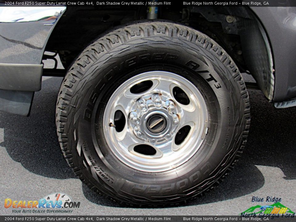 2004 Ford F250 Super Duty Lariat Crew Cab 4x4 Dark Shadow Grey Metallic / Medium Flint Photo #9