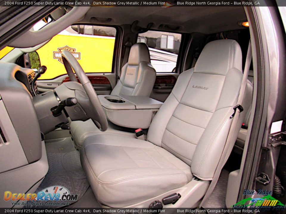 2004 Ford F250 Super Duty Lariat Crew Cab 4x4 Dark Shadow Grey Metallic / Medium Flint Photo #11