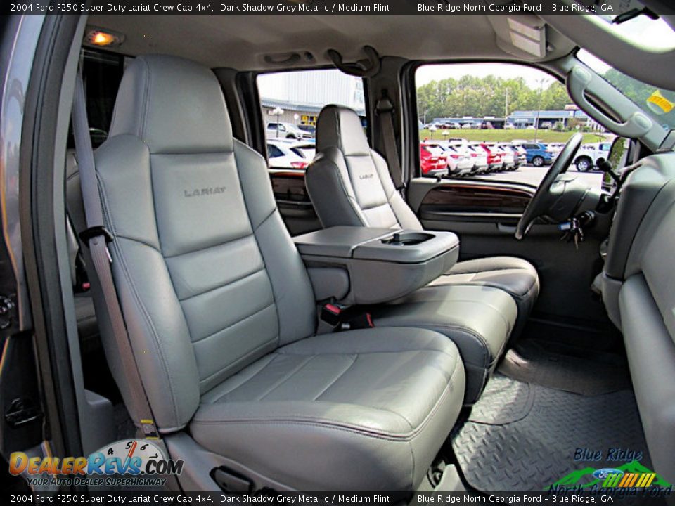 2004 Ford F250 Super Duty Lariat Crew Cab 4x4 Dark Shadow Grey Metallic / Medium Flint Photo #12