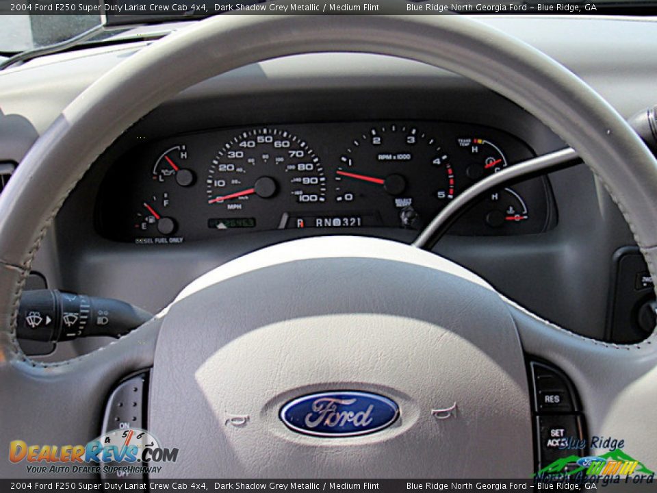 2004 Ford F250 Super Duty Lariat Crew Cab 4x4 Dark Shadow Grey Metallic / Medium Flint Photo #17