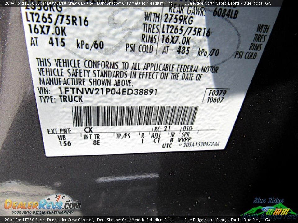 2004 Ford F250 Super Duty Lariat Crew Cab 4x4 Dark Shadow Grey Metallic / Medium Flint Photo #25