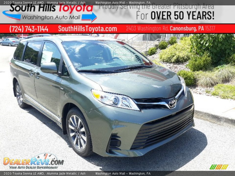 2020 Toyota Sienna LE AWD Alumina Jade Metallic / Ash Photo #1