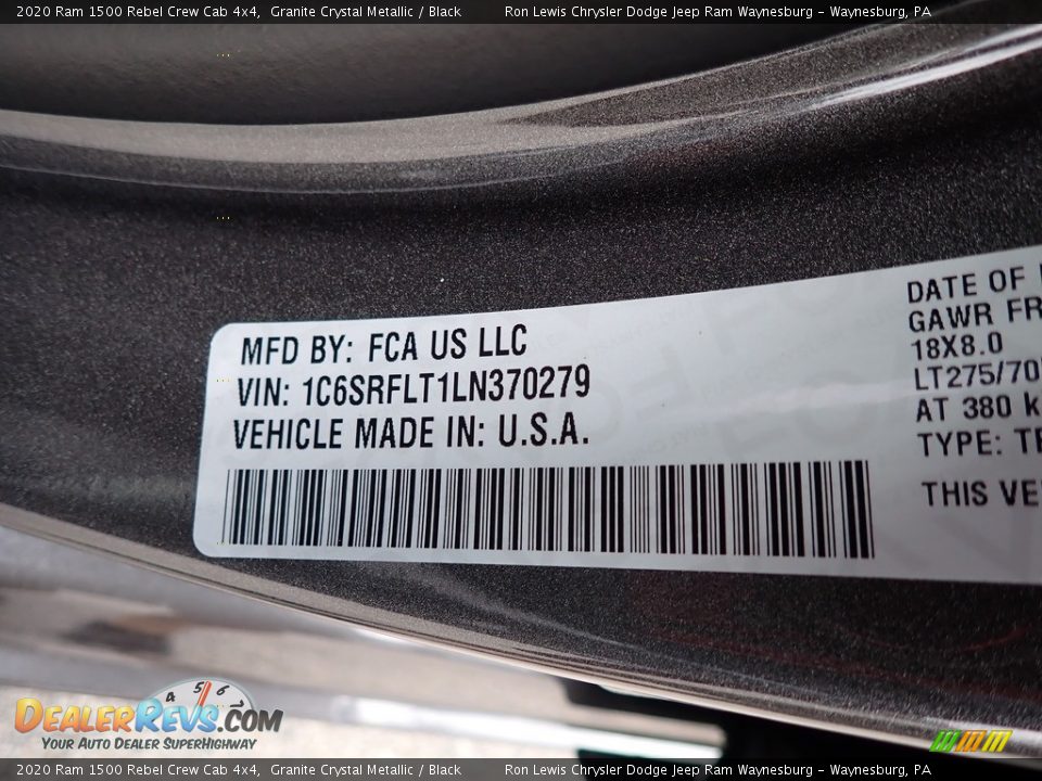 2020 Ram 1500 Rebel Crew Cab 4x4 Granite Crystal Metallic / Black Photo #14