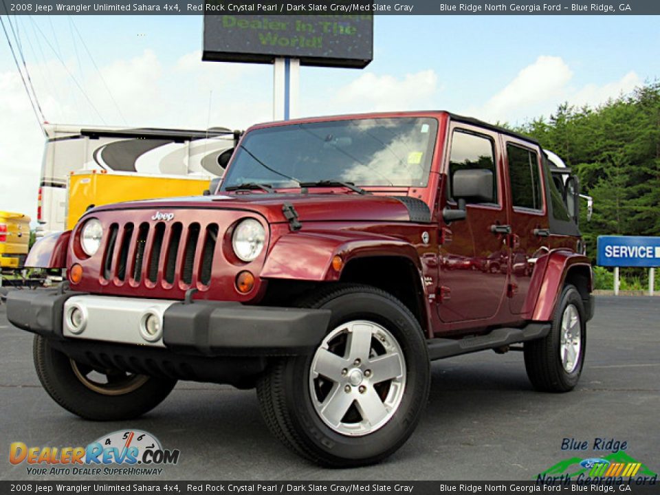 2008 Jeep Wrangler Unlimited Sahara 4x4 Red Rock Crystal Pearl / Dark Slate Gray/Med Slate Gray Photo #1