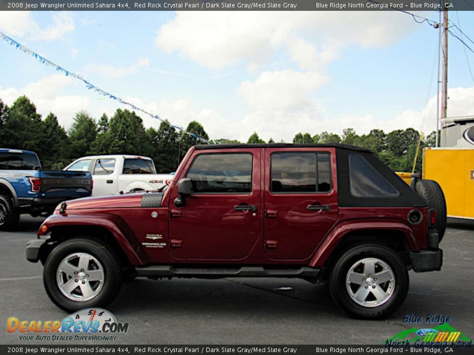 2008 Jeep Wrangler Unlimited Sahara 4x4 Red Rock Crystal Pearl / Dark Slate Gray/Med Slate Gray Photo #2