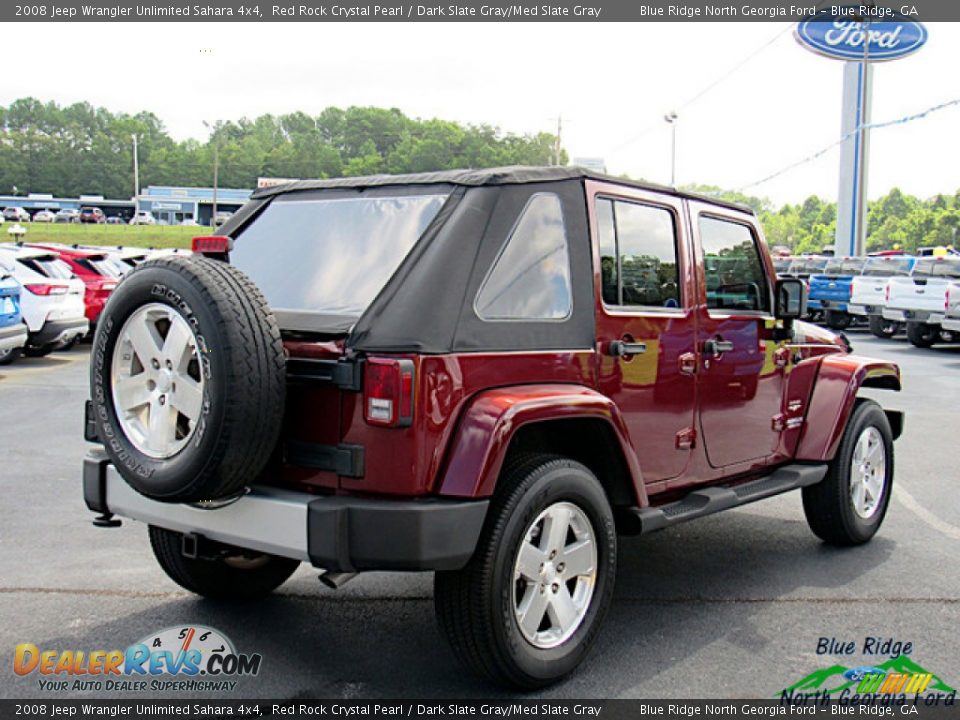 2008 Jeep Wrangler Unlimited Sahara 4x4 Red Rock Crystal Pearl / Dark Slate Gray/Med Slate Gray Photo #5