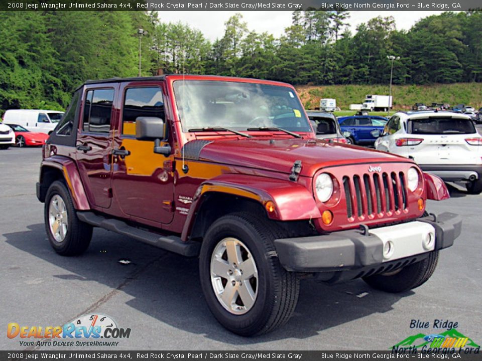 2008 Jeep Wrangler Unlimited Sahara 4x4 Red Rock Crystal Pearl / Dark Slate Gray/Med Slate Gray Photo #7