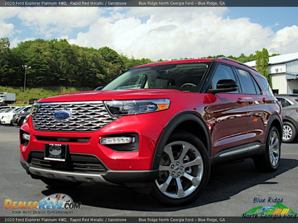 2020 Ford Explorer Platinum 4WD Rapid Red Metallic / Sandstone Photo #1