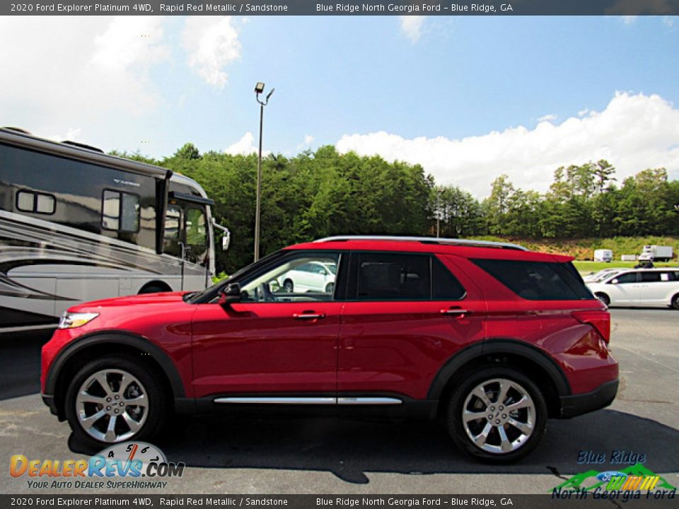 2020 Ford Explorer Platinum 4WD Rapid Red Metallic / Sandstone Photo #2