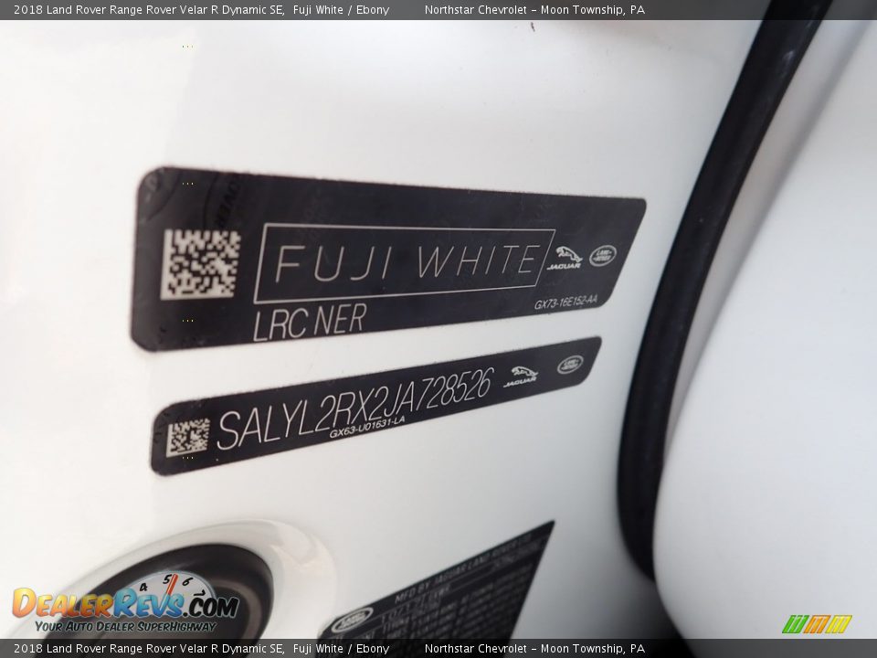 2018 Land Rover Range Rover Velar R Dynamic SE Fuji White / Ebony Photo #28