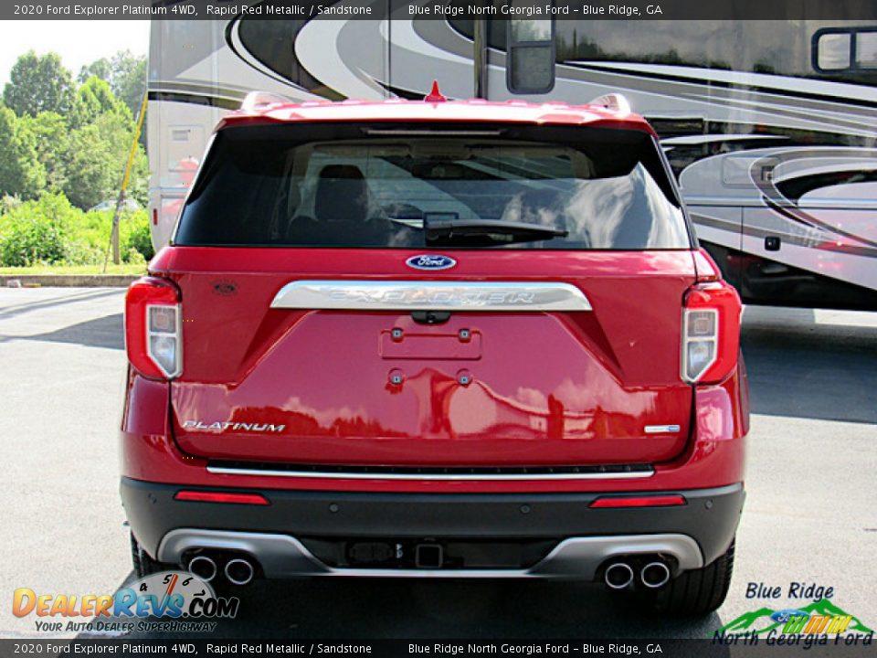 2020 Ford Explorer Platinum 4WD Rapid Red Metallic / Sandstone Photo #4